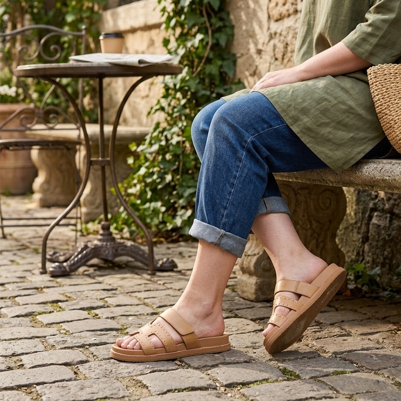 WILLOW – Modern Studded Slide Sandals for Bunions & Foot Pain | Podiatrist Recommended Healthy Sandals